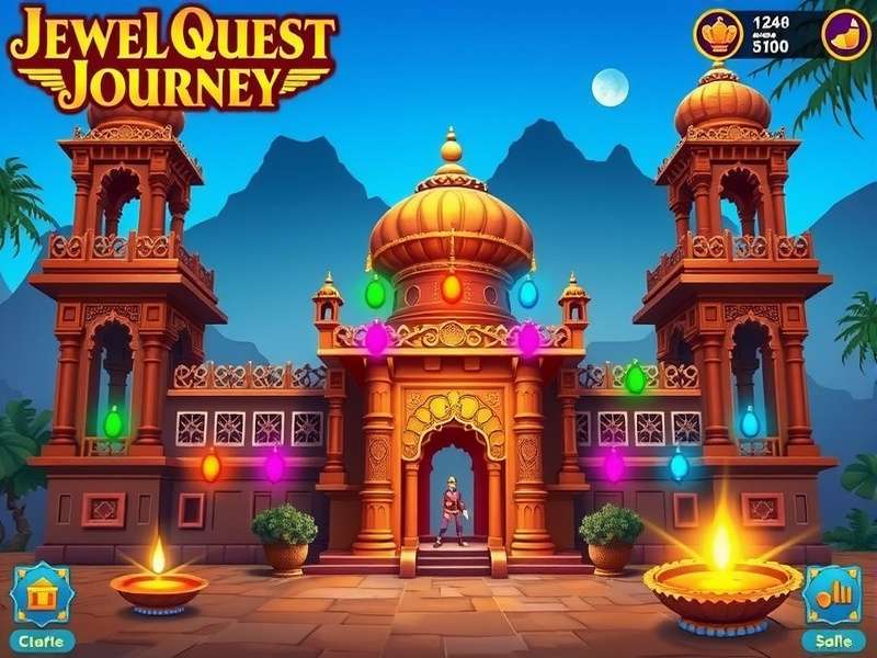 Jewel Quest Journey game screenshot featuring Indian temple theme